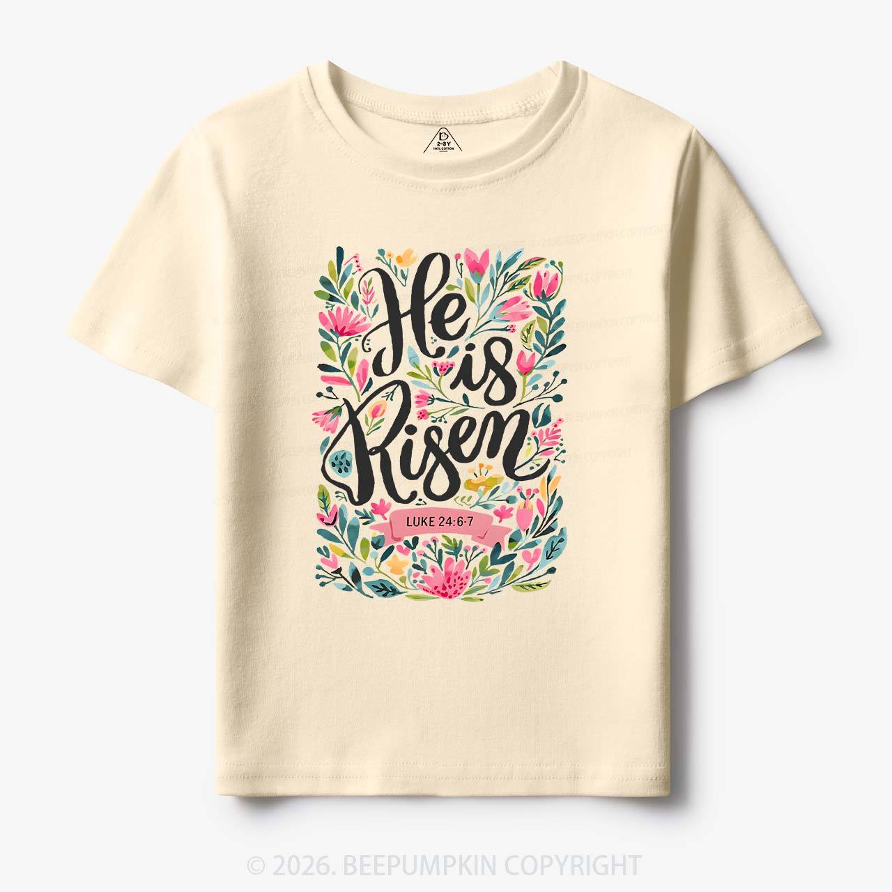 He is Risen Blooming Grace Easter Toddler&Kid's Tees