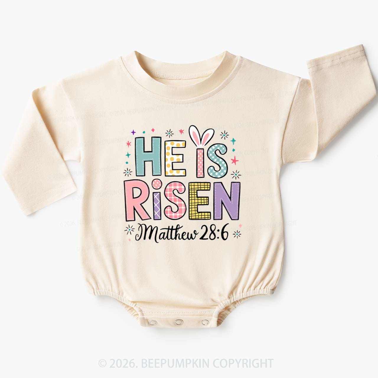 He is Risen Easter Joy Baby Bubble Romper
