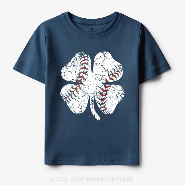 Baseball Shamrock St Patrick's Day Toddler&Kid's Tees Beepumpkin