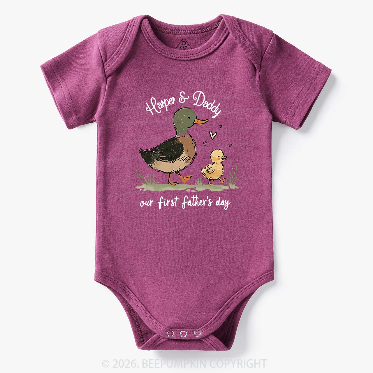 Personalized Duck Hunter First Father's Day Baby Bodysuit