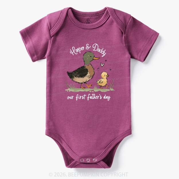 Personalized Duck Hunter First Father's Day Baby Bodysuit