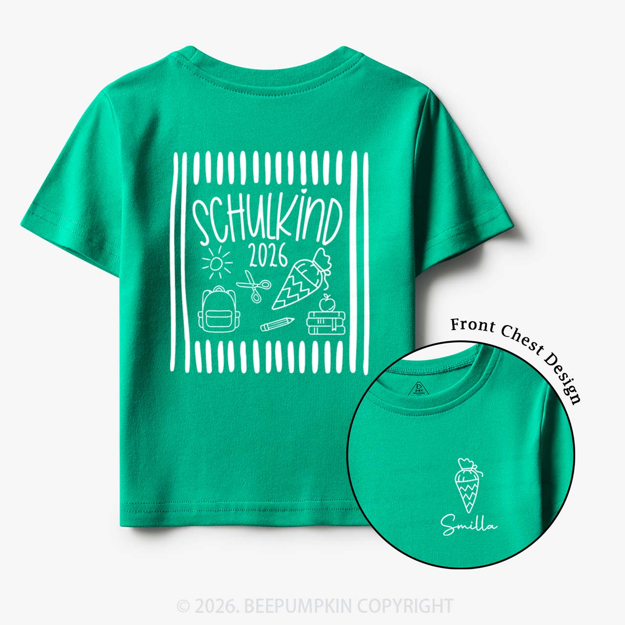 Personalized Name & Year Schoolchild Toddler&Kid's Tees