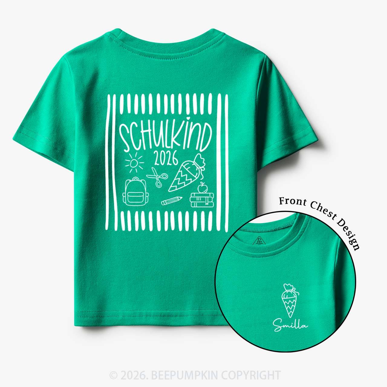 Personalized Name & Year Schoolchild Toddler&Kid's Tees