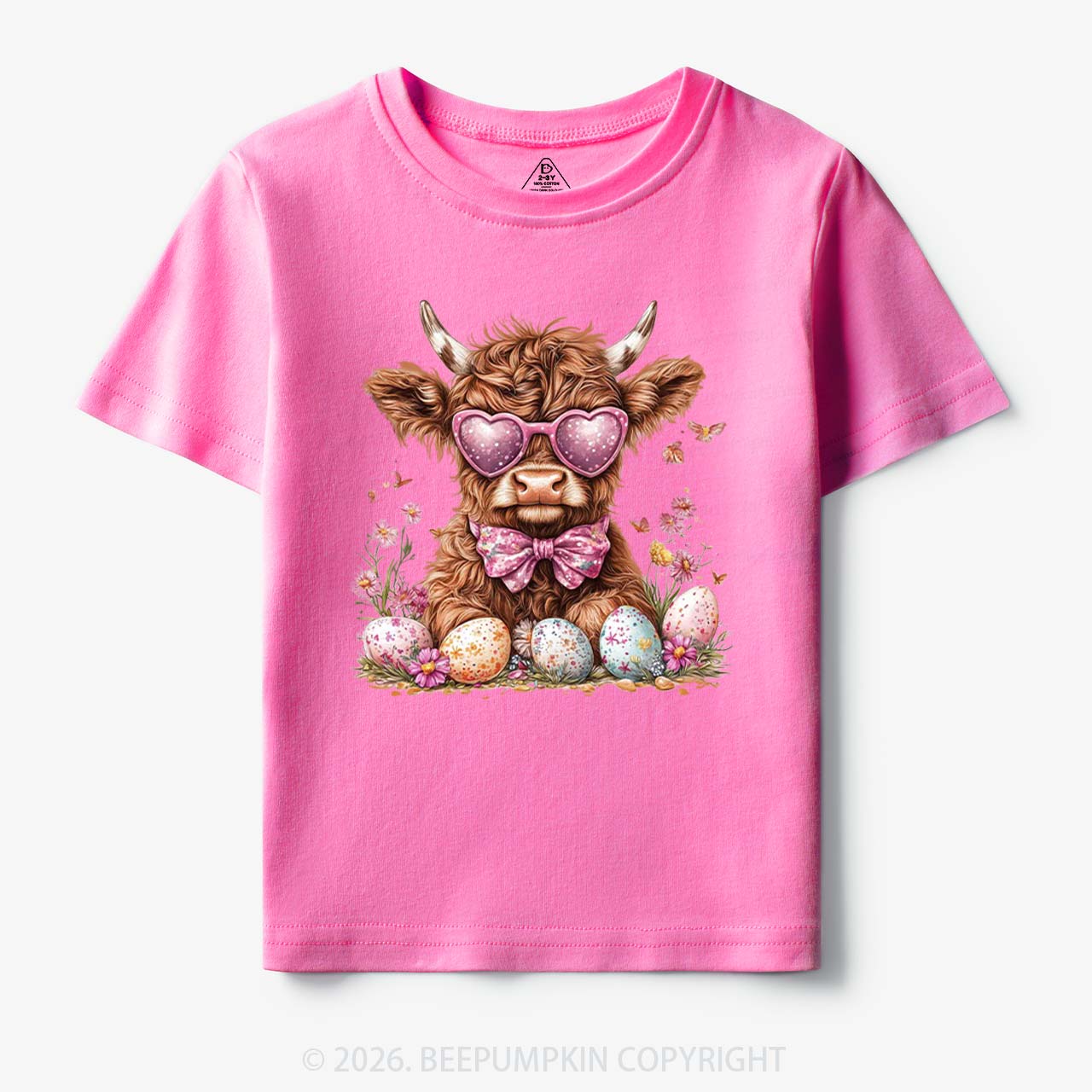 Easter Day Highland Cow Toddler&Kid's Tees