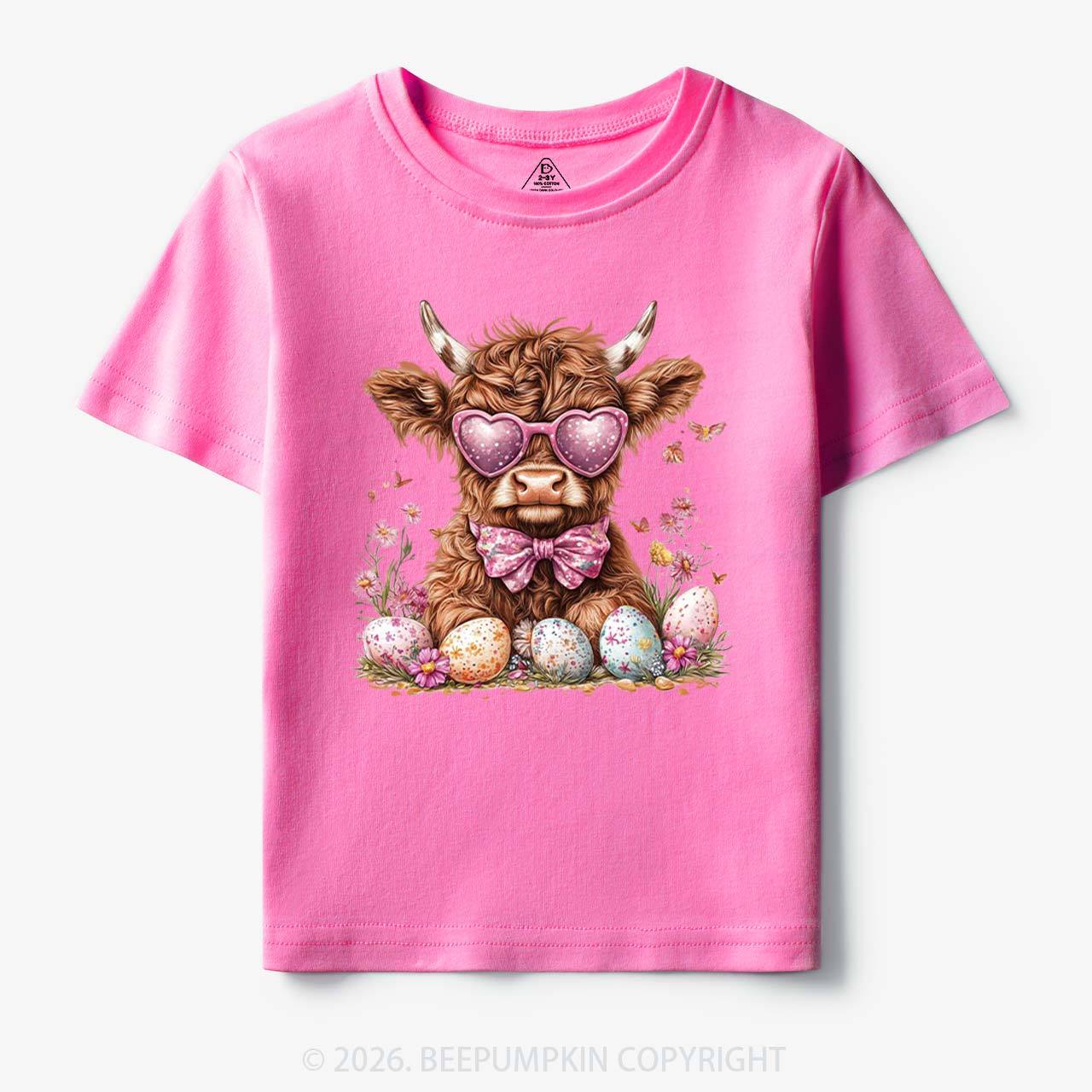 Easter Day Highland Cow Toddler&Kid's Tees