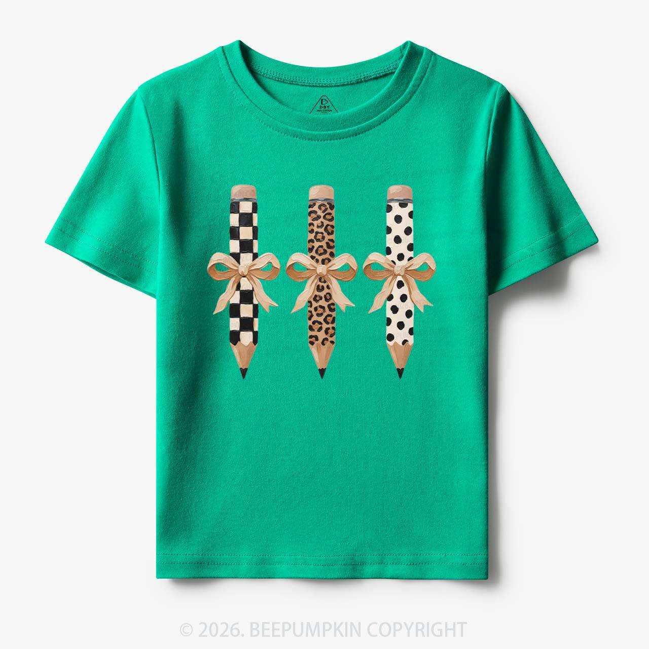 Brushstroke Pencil Bow Preppy Toddler&Kid's Tees