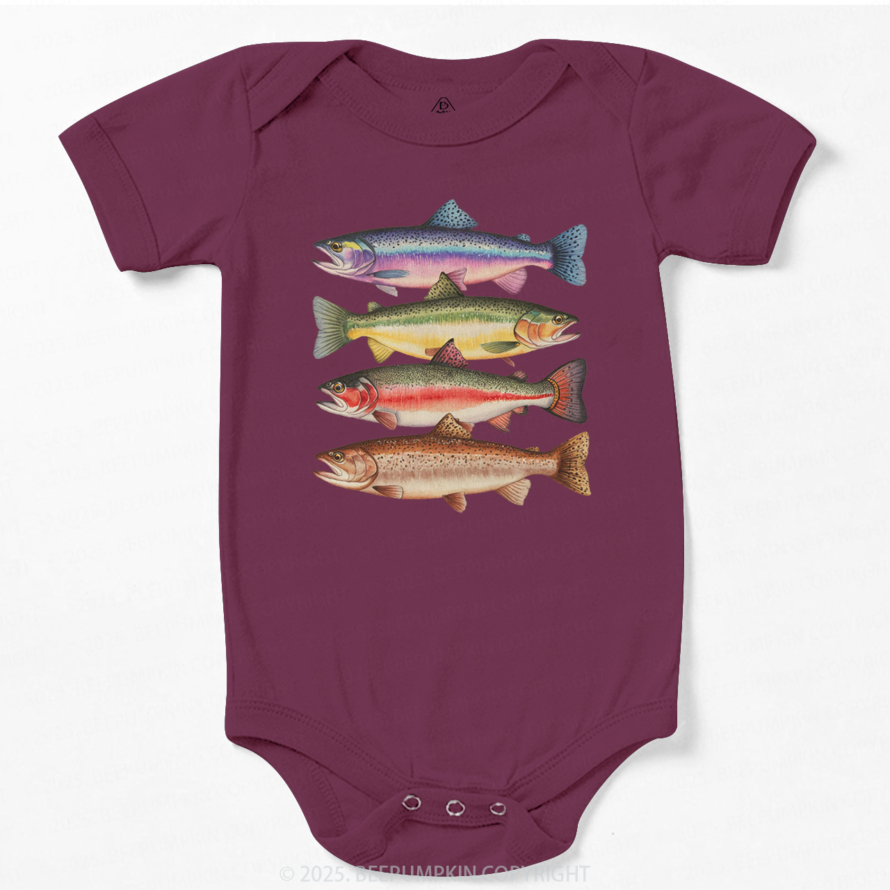 Abstract Colorful Trout In A Row Bodysuit Beepumpkin