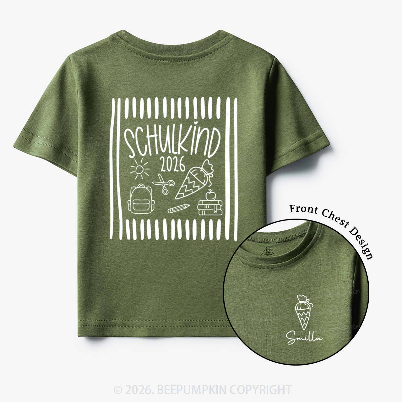 Personalized Name & Year Schoolchild Toddler&Kid's Tees