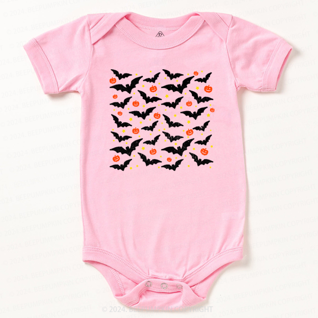 Pumpkin Bat Halloween Bodysuit For Baby