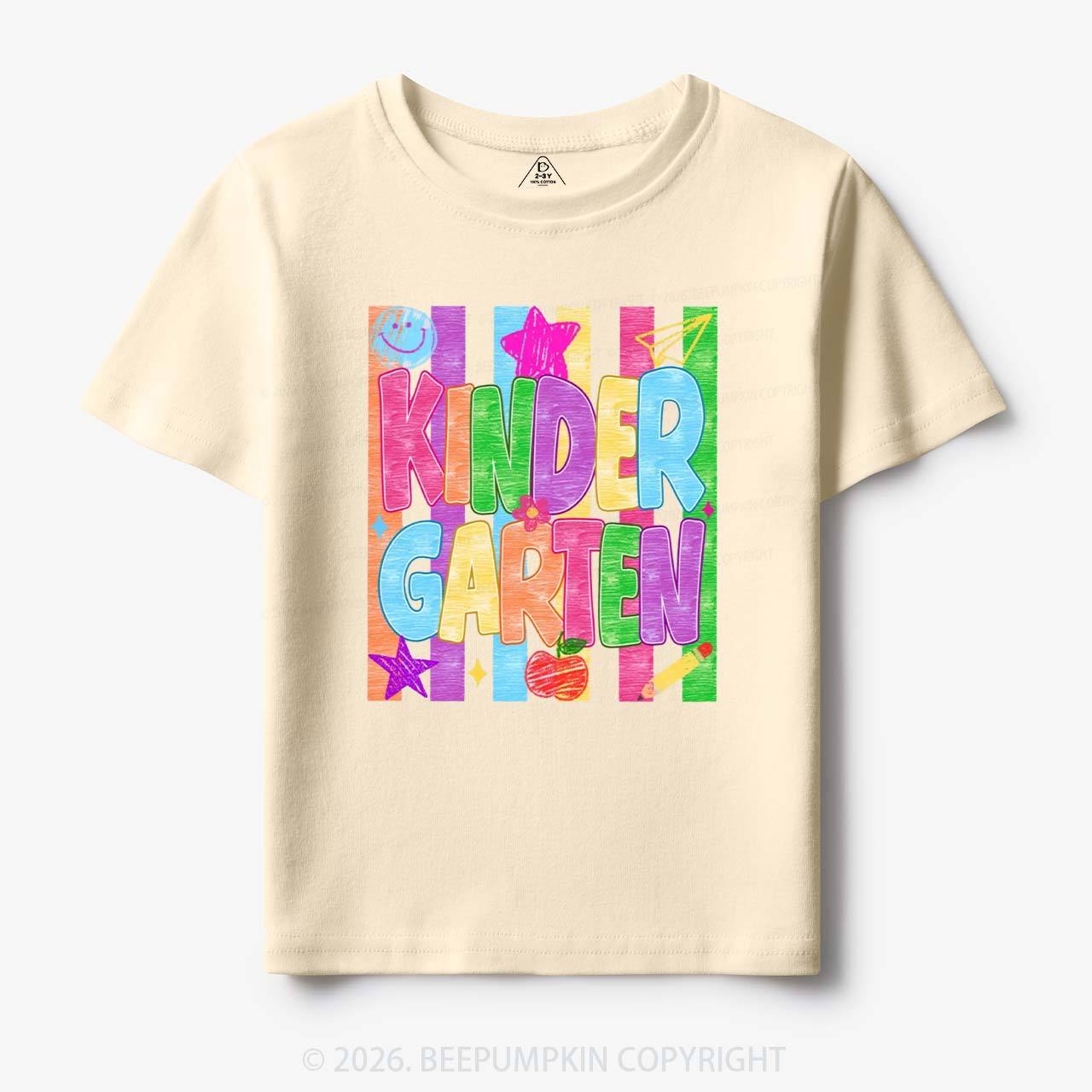 Personalized Crayon Colorful Drawn Striped Back To School Toddler&Kid's Tees