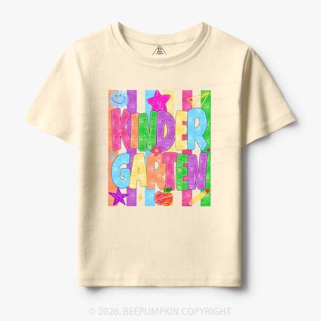 Personalized Crayon Colorful Drawn Striped Back To School Toddler&Kid's Tees