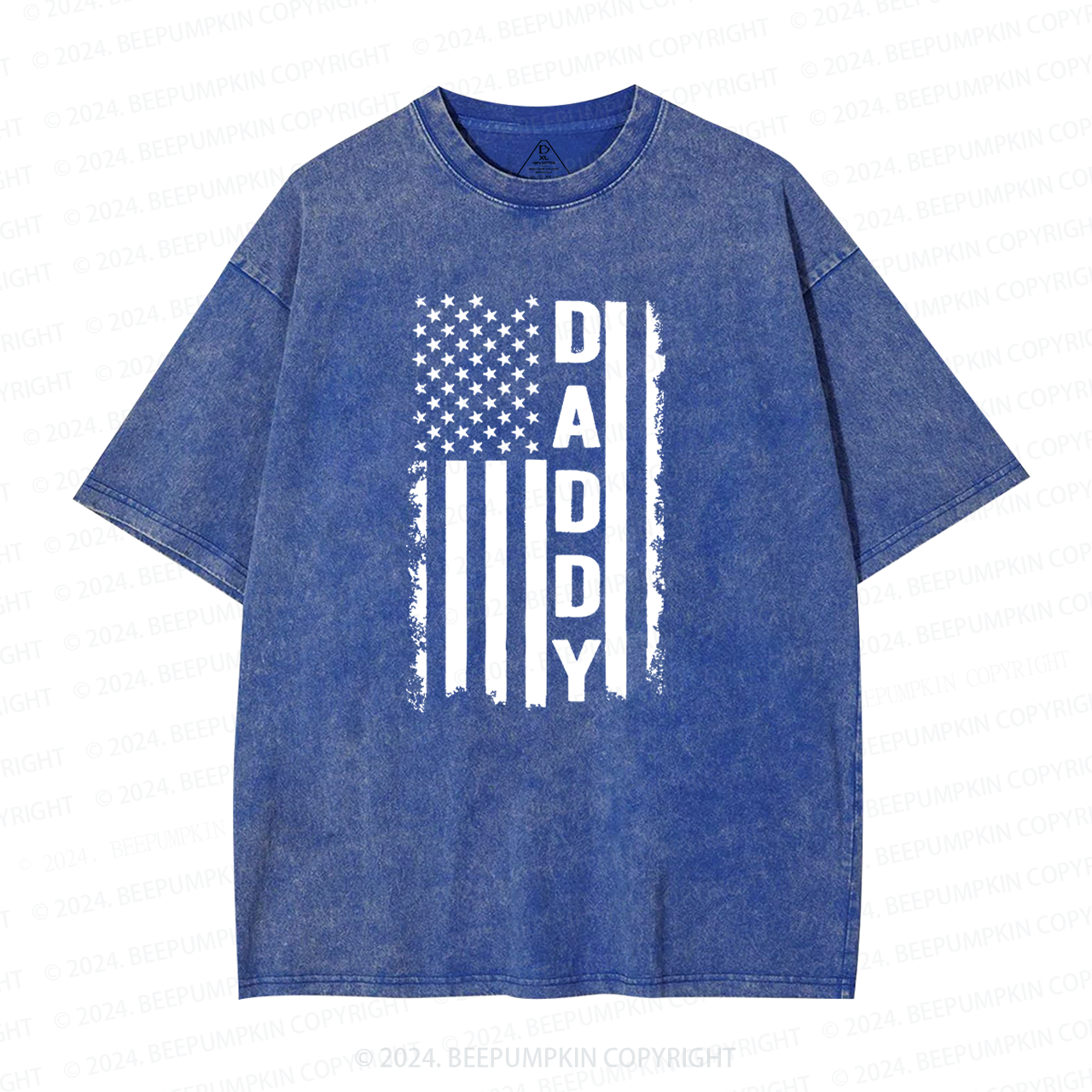 Daddy American Flag Dad Washed T-Shirts 