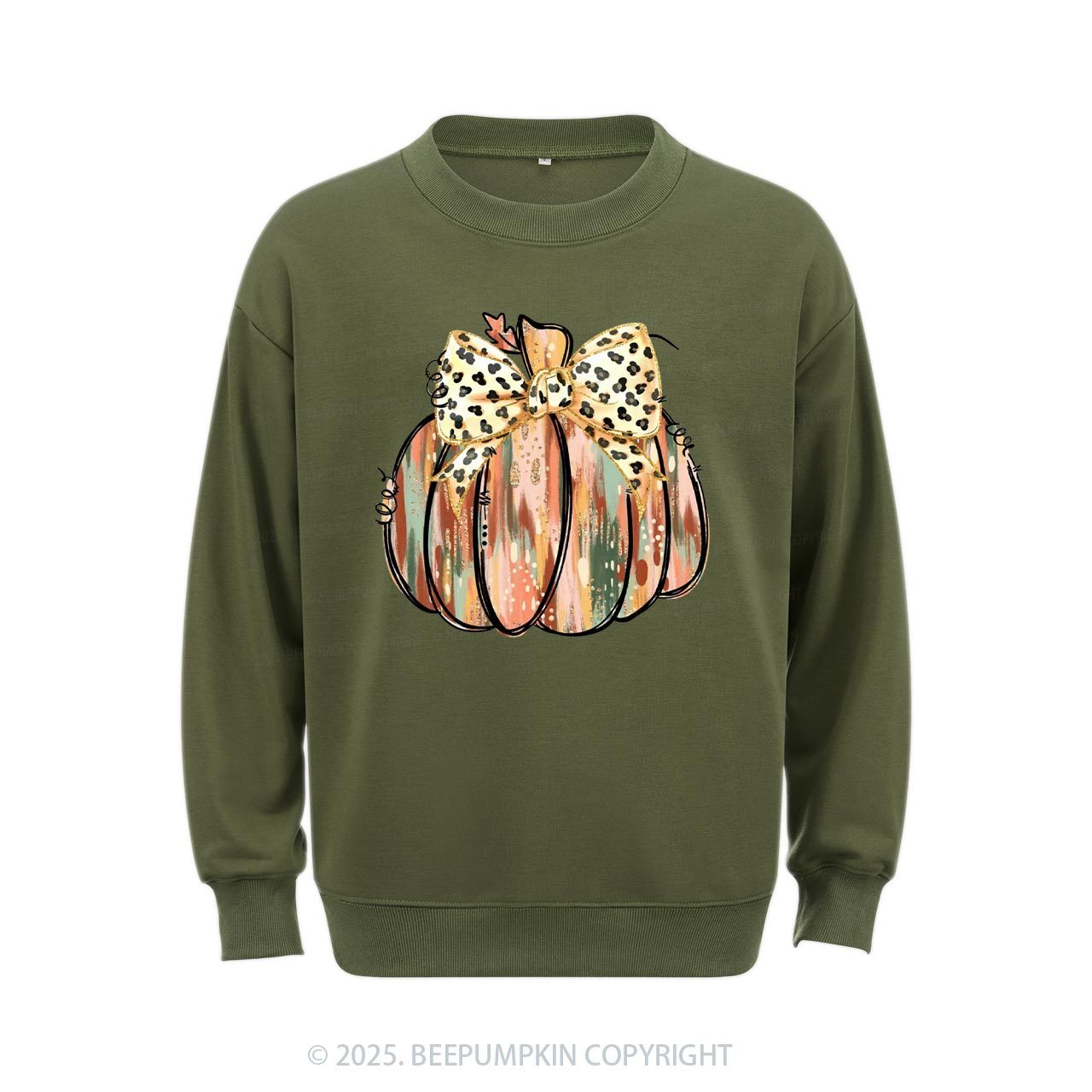 Colorful Coquette Gold Glitter Pumpkin Sweatshirt Beepumpkin