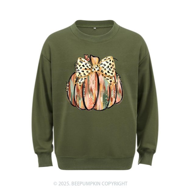 Colorful Coquette Gold Glitter Pumpkin Sweatshirt Beepumpkin