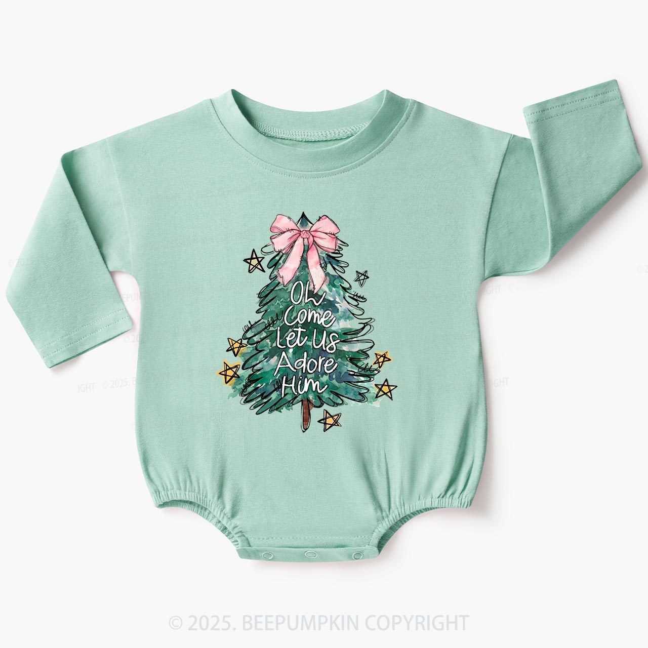 Oh Let Us Adore Him Baby Bubble Romper Beepumpkin