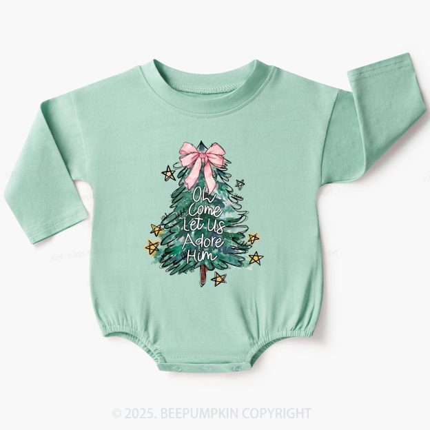 Oh Let Us Adore Him Baby Bubble Romper Beepumpkin