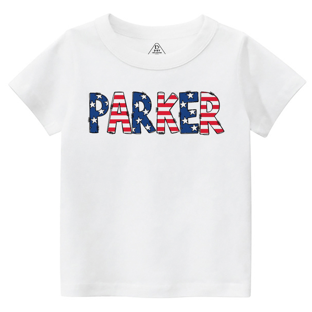 Personalized Name Patriotic Letters Toddler&Kid's Tees Beepumpkin 