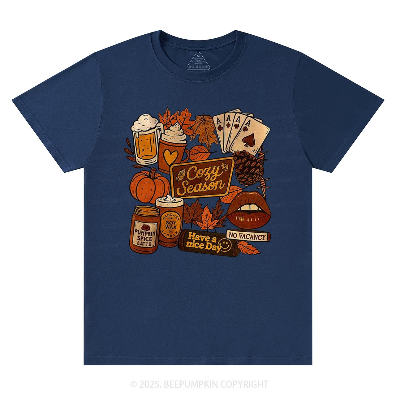 Retro Fall Collage Sublimation T-Shirts Beepumpkin