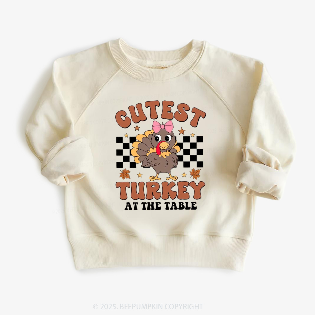 Coolest Turkey At The Table Thanksgiving Kid's Sweatshirt
