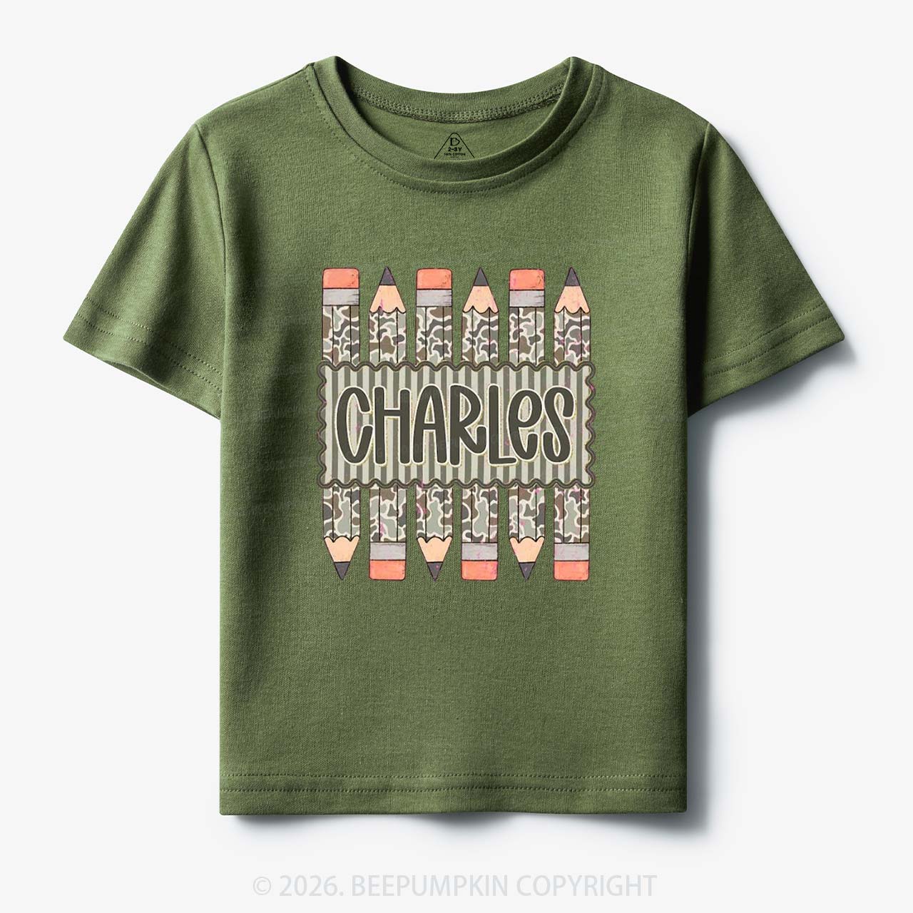 Personalized Back To School Camo Pencil Shirt