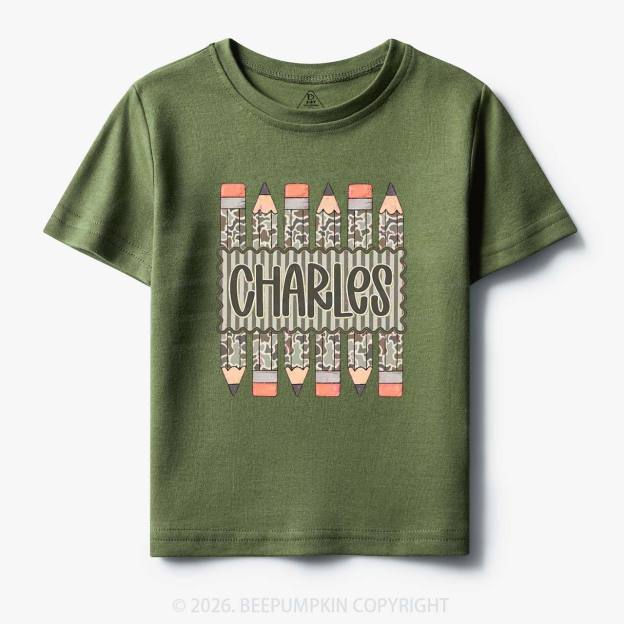 Personalized Back To School Camo Pencil Shirt