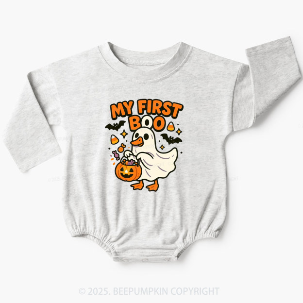 My First Boo Halloween Baby Bubble Romper Beepumpkin