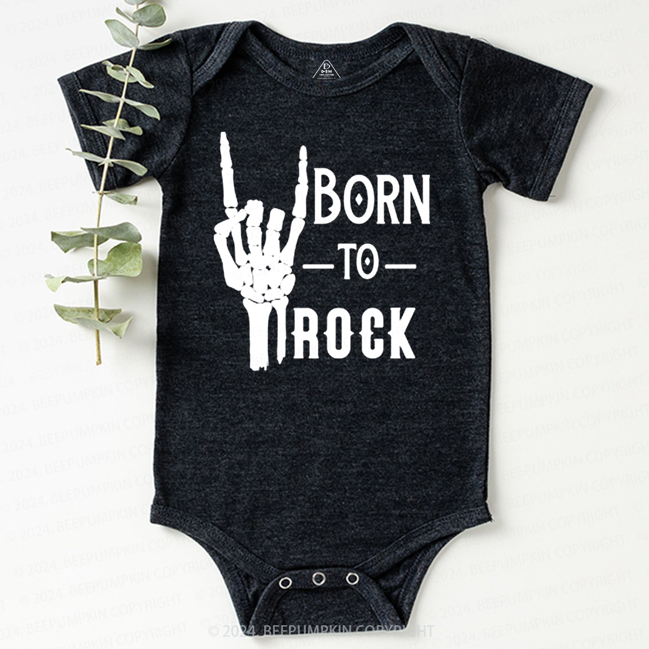 Born To Rock Halloween Music Baby Bodysuits 8