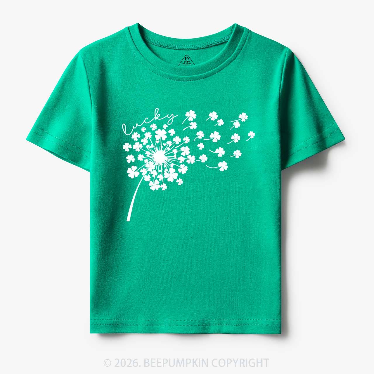 Dandelion Shamrock St. Patrick's Day Toddler&Kid's Tees Beepumpkin