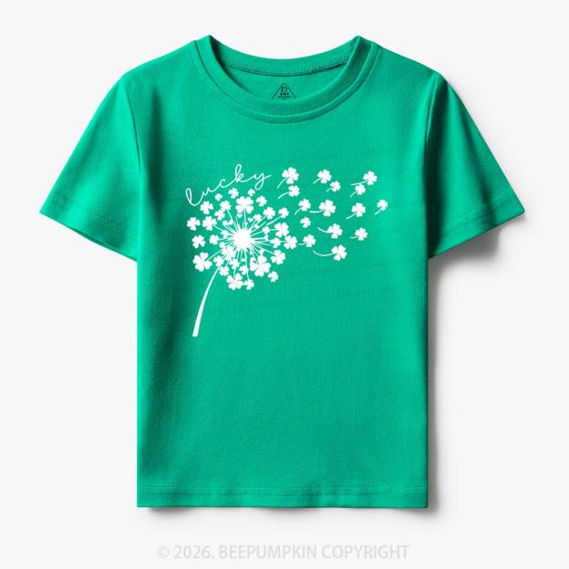 Dandelion Shamrock St. Patrick's Day Toddler&Kid's Tees Beepumpkin