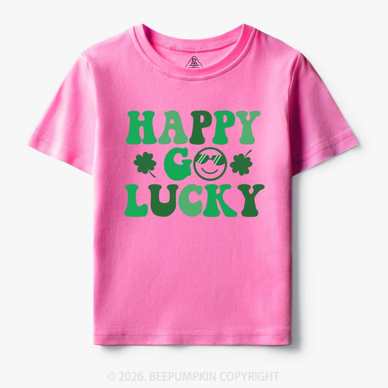 Leaf Happy Go Lucky St.Patricks Day Toddler&Kid's Tees Beepumpkin