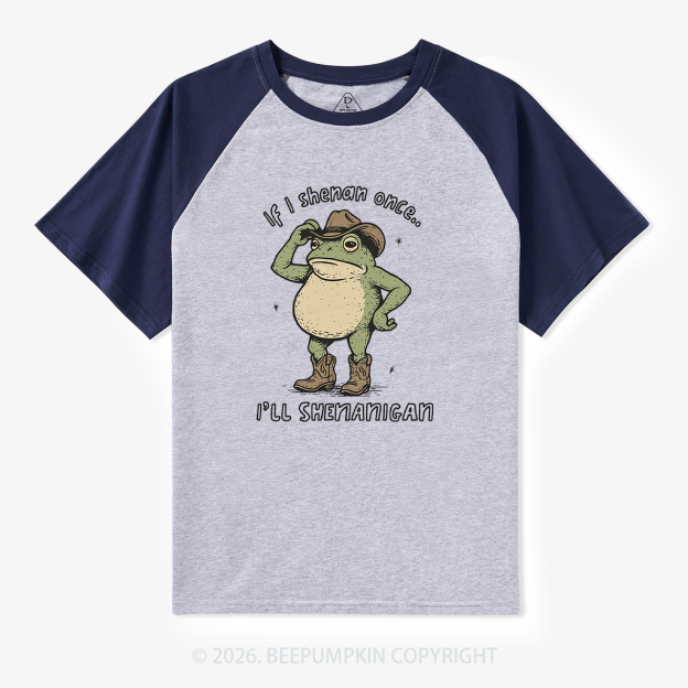 If I Shenan Once I'll Shenanigan Retro Raglan T-Shirt