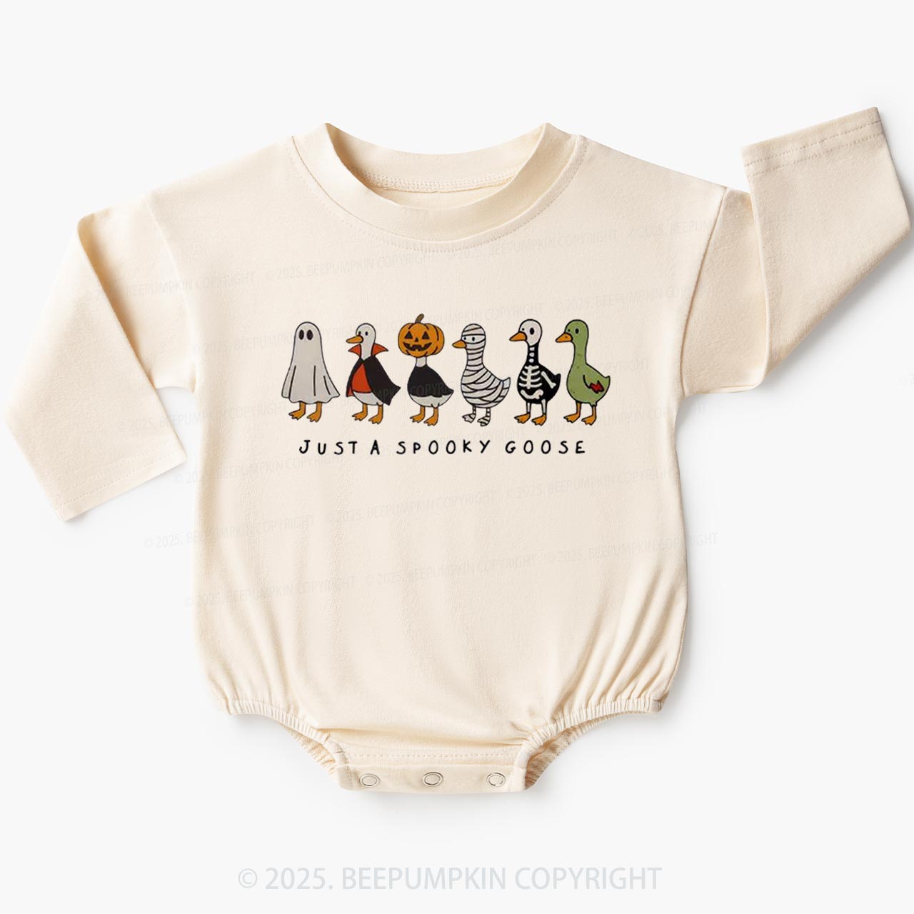 Spooky Goose Baby Bubble Romper Beepumpkin
