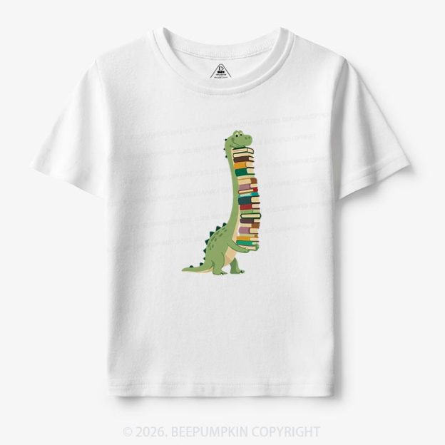 Cute Dinosaur Book Lover Toddler&Kid's Tees