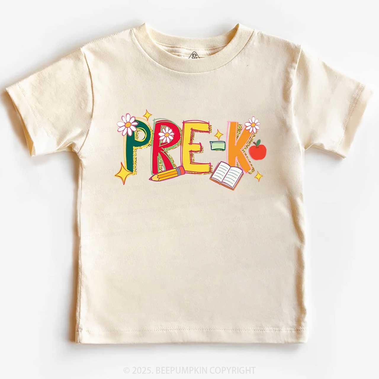 Personalized Girly Floral Kindergarten Neon School Toddler&Kid's Tees Beepumpkin