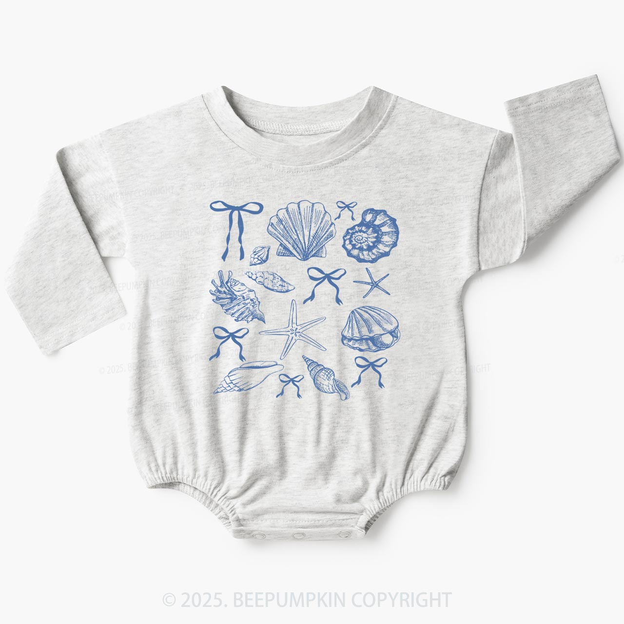 Bow Coquette Seashell Baby Bubble Romper Beepumpkin