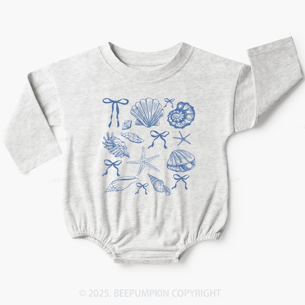 Bow Coquette Seashell Baby Bubble Romper Beepumpkin