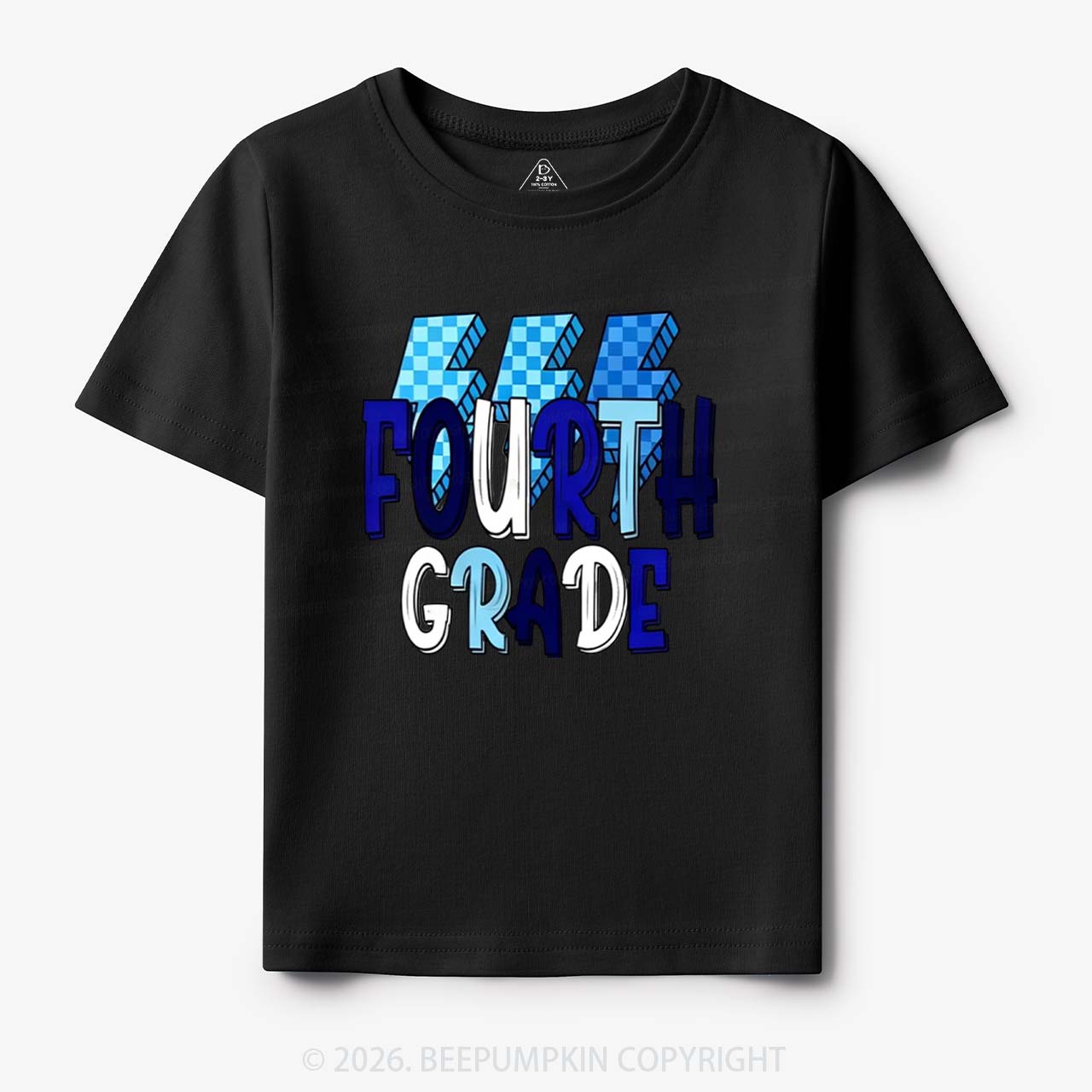 Pixel Blue Checkered Grade Level Toddler&Kid's Tees