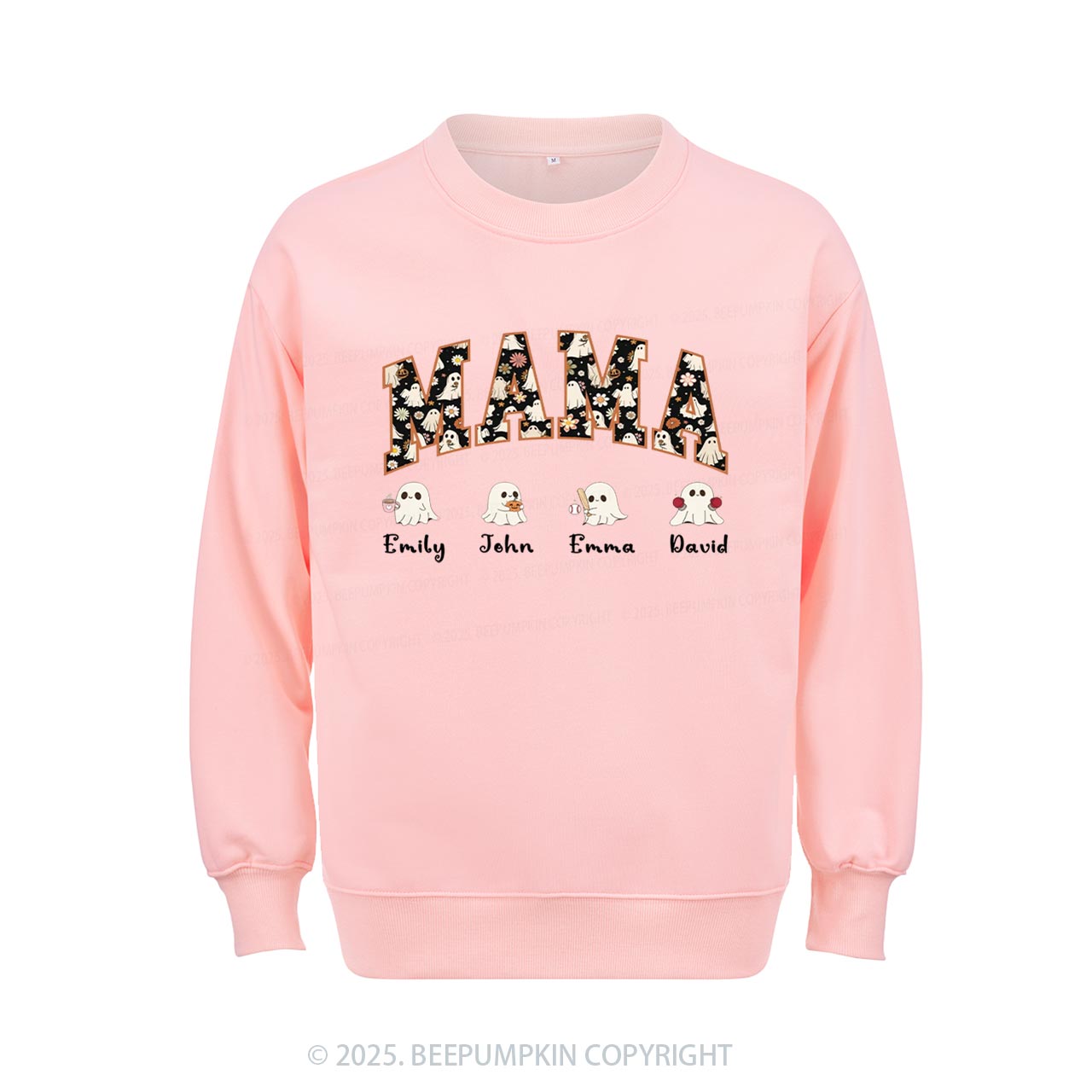 Personalized Ghost Mom Halloween Sweatshirt Beepumpkin