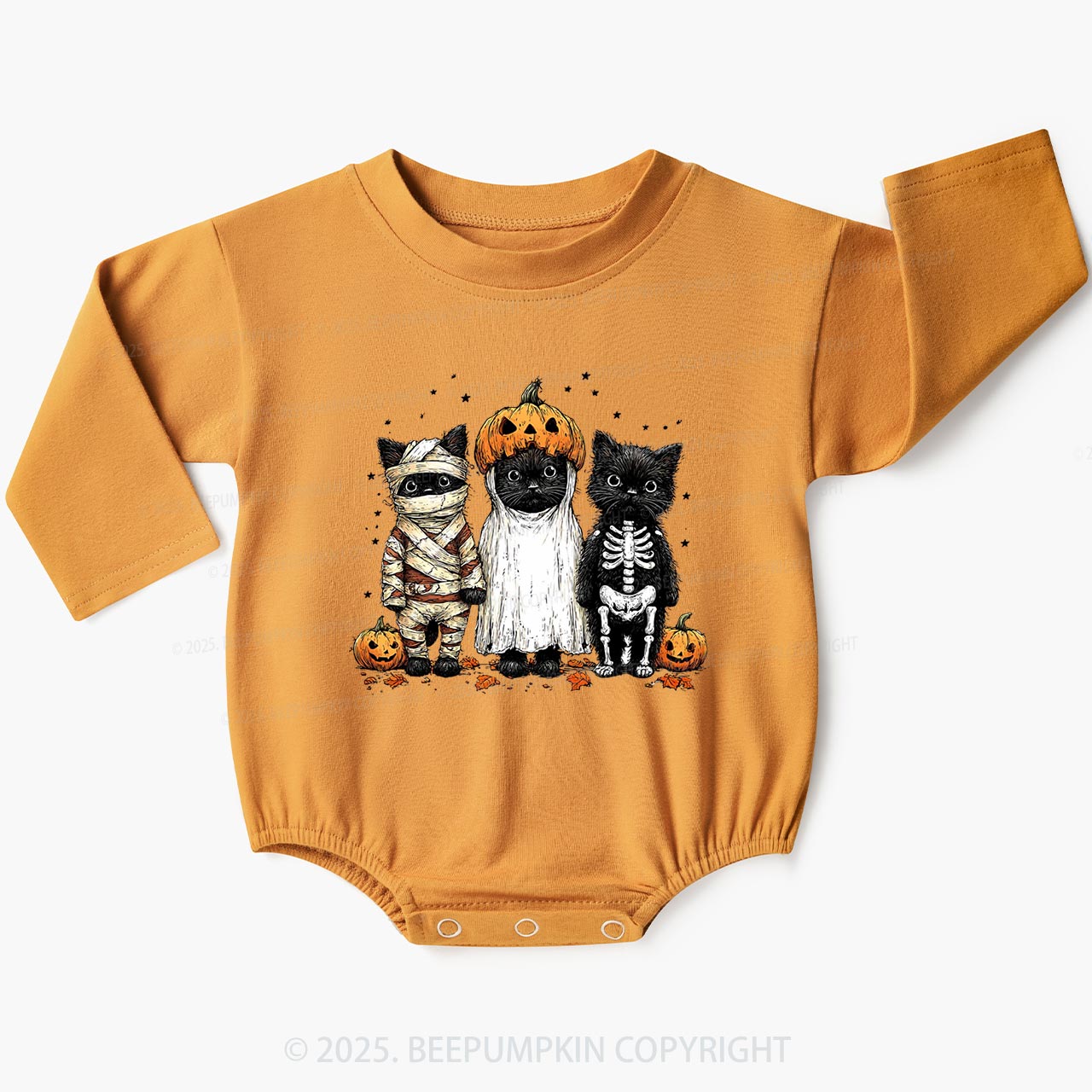 Halloween Black Cat Baby Bubble Romper Beepumpkin