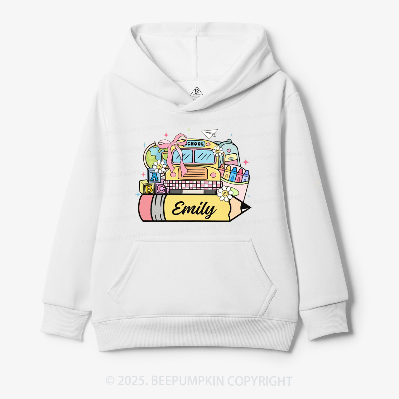 Personalized Kid Name School Bus Kid's Hoodies Beepumpkin