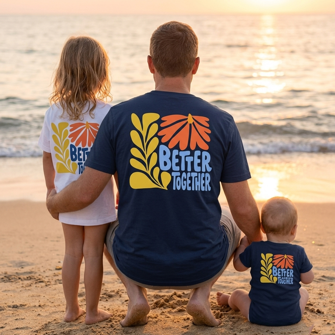 Better Together Retro Dad&Me Matching Shirts-Back Design