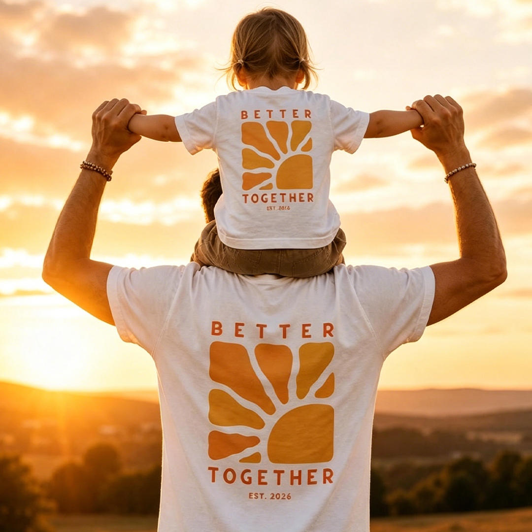 Better Together Retro Sun Dad&Me Matching Shirts