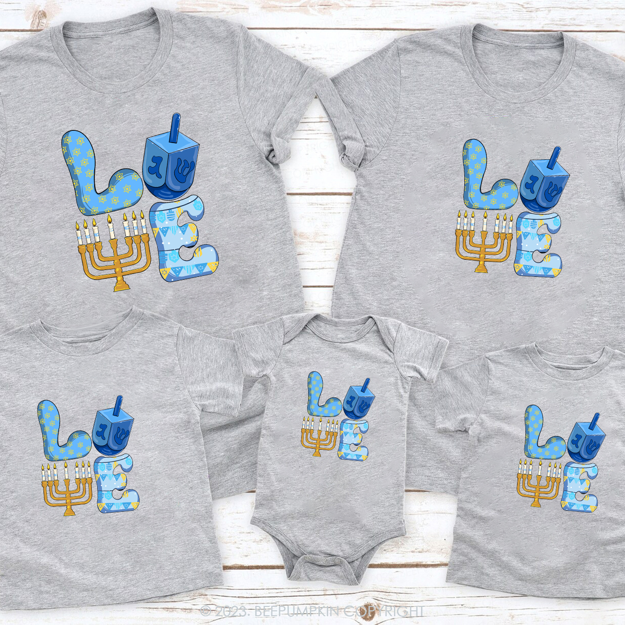 Hanukkah Love Around the World T-Shirts Beepumpkin