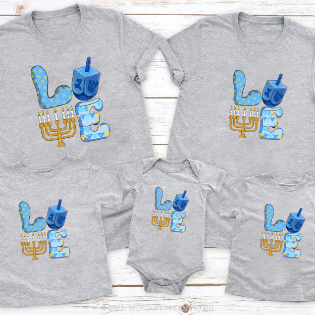 Hanukkah Love Around the World T-Shirts Beepumpkin