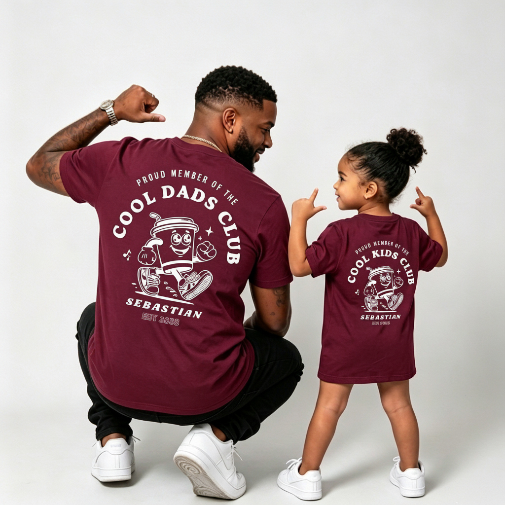 Cool Dads Club Cool Kids Club Dad&Me Matching Shirts-Back Design