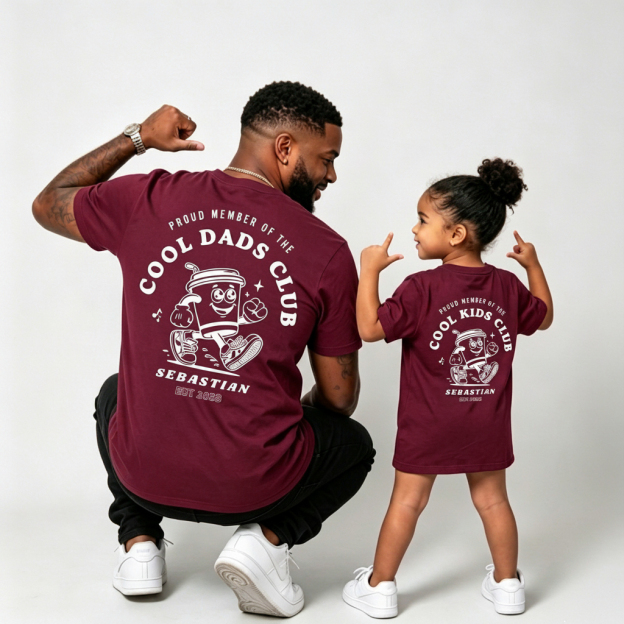 Cool Dads Club Cool Kids Club Dad&Me Matching Shirts-Back Design