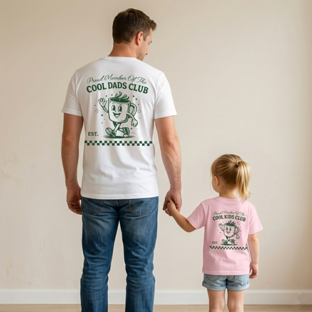Cool Dads Club Father's Day Dad&Me Matching Shirts-Back Design