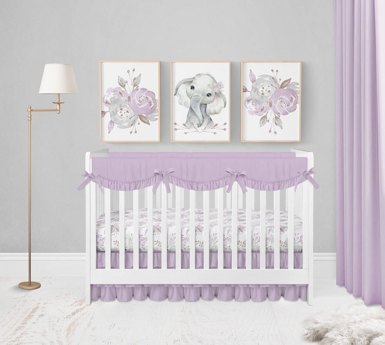 Elephant Purple Baby Flannel Digital Nursery Art