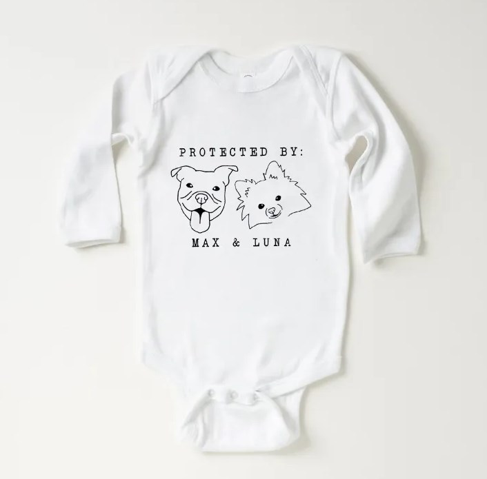 Protected By Dog For Baby Bodysuit 