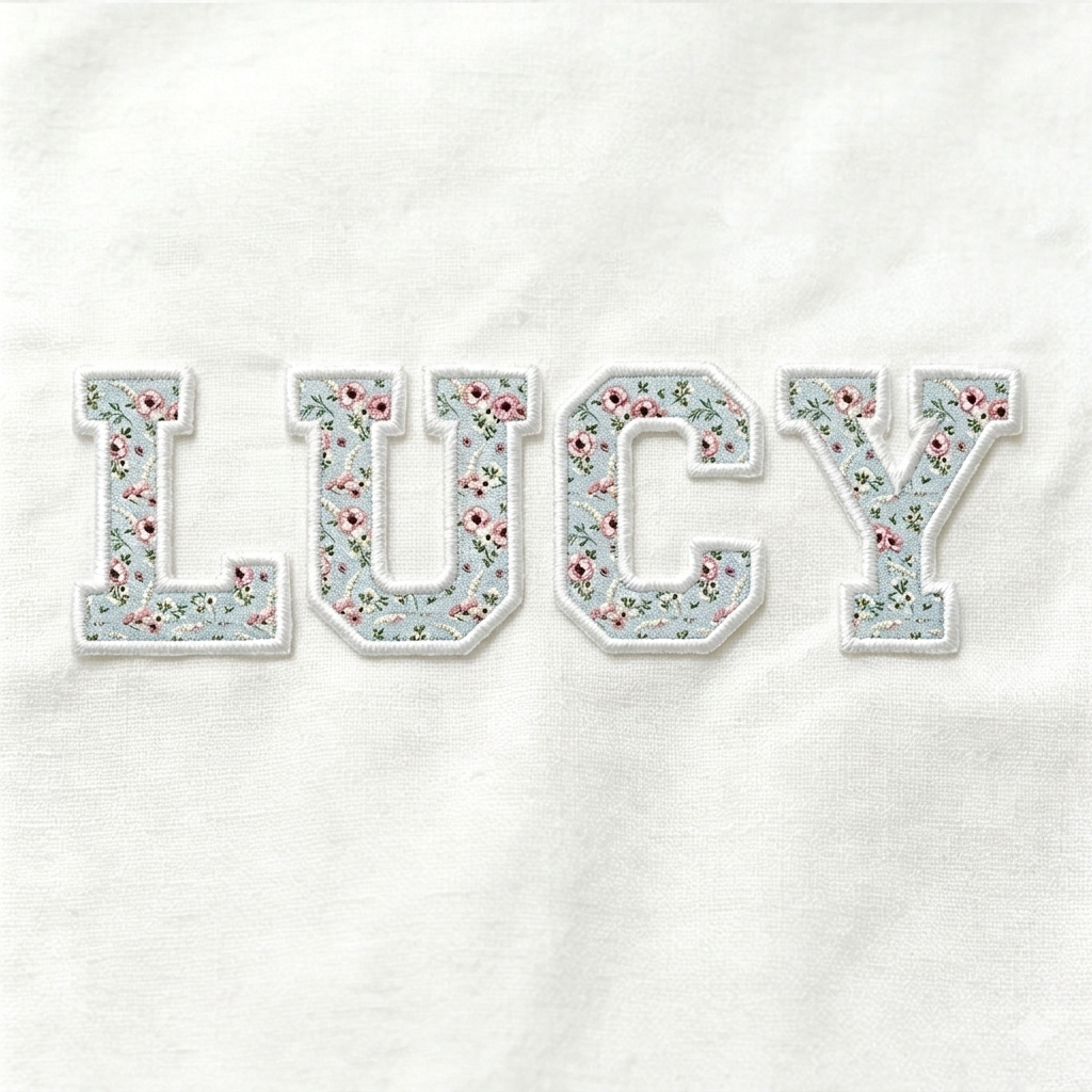 Personalized Vintage Blue Rose Applique Toddler&Kid's Tees